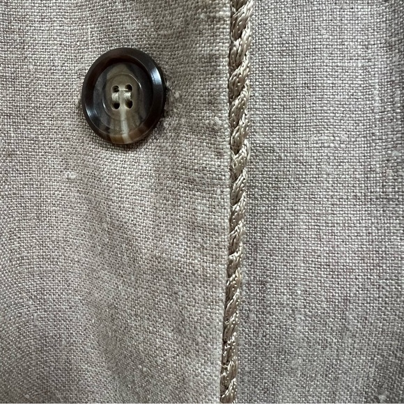 COPY - Linen Blazer Women’s Size Medium Tan Pockets - Picture 6 of 14